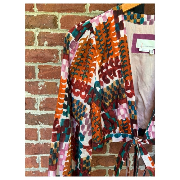 NWOT Anthropologie Versatile Abstract Top in Teal Combo  Size 4 - Picture 8 of 14